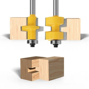 2PCS 8mm Shank Matched Tongue Groove Router Bit Set Wood Glue Milling Cutter - Picture 1 of 14