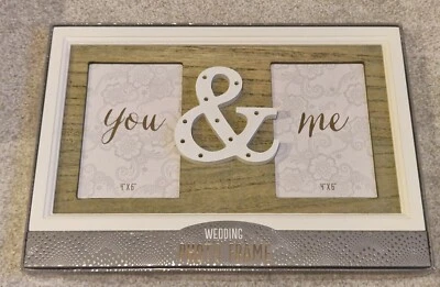 Wedding Marriage Gift Photo Frame - Shabby Chic Wooden - Husband Wife Couple New - Image 1 of 4