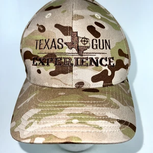 Flexfit Camo Texas Gun Experience Baseball Cap Hat L-XL Tan, Brn, Grn - Picture 1 of 9