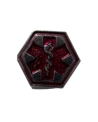 Pink Lapel Enamel Pin Medical Rod Staff of Asclepius Aesculapius Vintage Nursing - Image 1 of 4