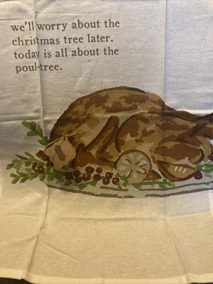 Toalha de chá de cozinha Mud Pie comida peru algodão 16”x26” - Imagem 1 de 4