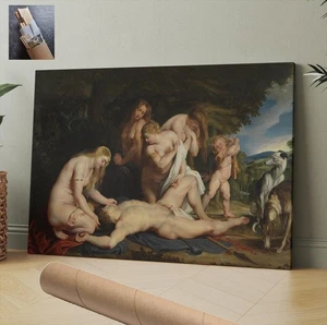 30x20 INCH,Mythology Venus Cupid Three Graces Rubens Baroque Canvas Wall Art,1 - Picture 1 of 3