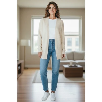 Melrose And Market NWT Open Front Cardigan L Cream Oversized Lagenlook Sweater - Image 1 of 4