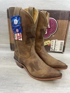 Nocona LDUN11 Nebraska Cornhuskers Damen Cowboystiefel 10 braun Leder USA - Bild 1 von 14