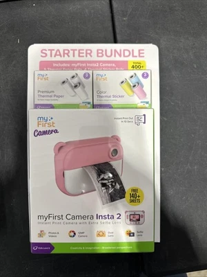 myFirst Camera Insta 2 Bundle, 12MP Instant Print Camera with Extra Selfie Lens