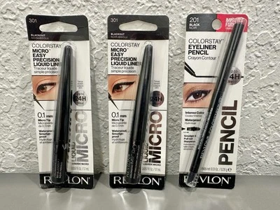 Lot Of REVLON ColorStay Micro Liquid Eyeliner 301 & Eyeliner Pencil 201 Black - Image 1 of 4