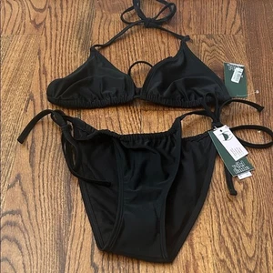 Wild Fable schwarzer Bikini mit verstellbaren Bändern Größe Small neu mit Etikett - Bild 1 von 5