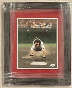 Pete Rose Autographed Diving Signed Autographed Framed Baseball 8x10 Photo JSA - Picture 1 of 4