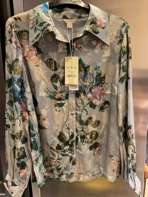 Nueva blusa monzón mujer floral gris talla 10 manga larga precio de venta sugerido por el fabricante 80£ Foto 1 de 4