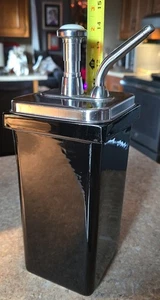 Vintage/Antik Schwarz Porzellan Vanille Sirup Eisdiele Soda Jerk Pumpe - Bild 1 von 14