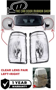 FOR FORD TRANSIT MK8 WING MIRROR CLEAR INDICATOR LENS COVER L+R PAIR 2014-2025 - Picture 1 of 15