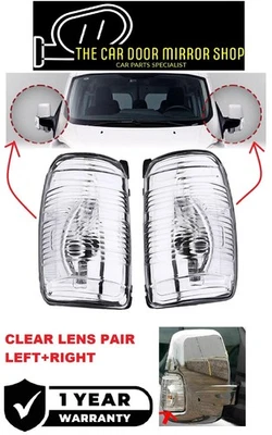 FOR FORD TRANSIT MK8 WING MIRROR CLEAR INDICATOR LENS COVER L+R PAIR 2014-2025 - Image 1 of 4