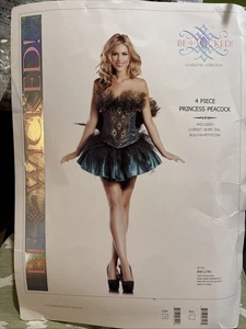 Be Wicked Women's Princess Peacock Corset And Back Fan Costume Small (4-6) - Picture 1 of 6