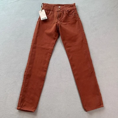 Dushi Jeans Women 12 Columbia High Waisted Skinny Slim Rust Orange Denim NWT - Image 1 of 4