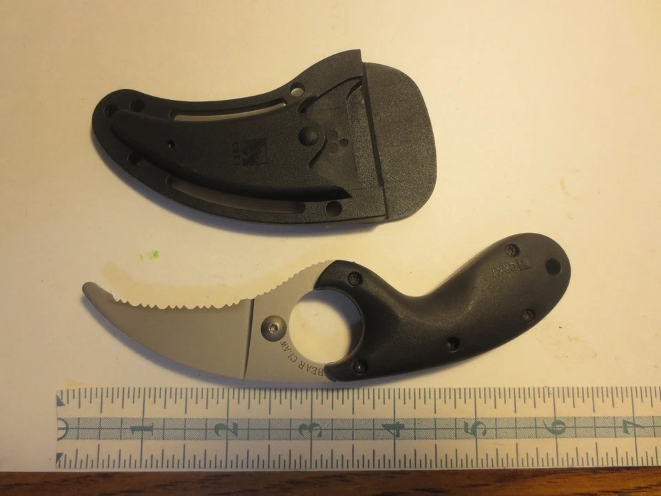 Vintage CRKT  2510 Bear Claw Special Version Blunt Tip Serrated Knife - Image 1 of 4