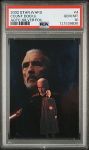 2002 Topps Star Wars Attack of the Clones Silver Foil Count Dooku Rookie PSA 10 - Picture 1 of 3
