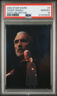 2002 Topps Star Wars Attack of the Clones Silver Foil Count Dooku Rookie PSA 10 - Image 1 of 3