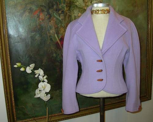 PALM ANGELS GIACCA PARIGI BERNARD PERRIS Vintage Lana Blazer Lavanda Top Coat Outerwear 3K