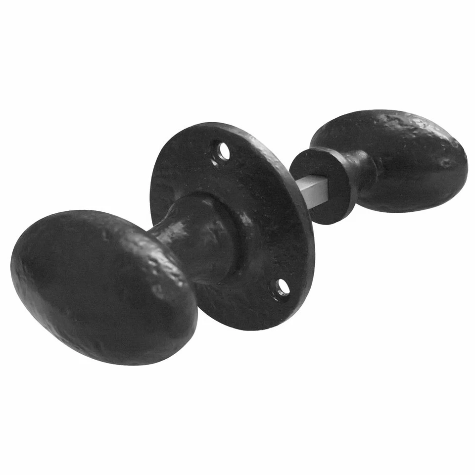 Traditional Oval Rim Door Knob 50mm - Black Antique Hardware Door Knobs - JAB48R - Image 1 of 1