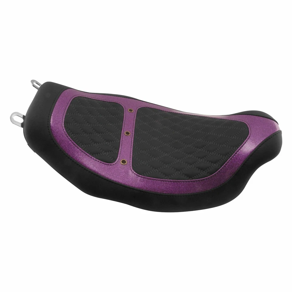 MUSTANG Runner Vent Black Purple Metal flake Solo Seat Harley 08-20 flh flt - Image 1 of 1