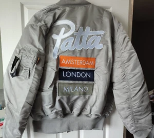 Patta X Alpha Industries MA-1 Bomberjacke Lagos Reversible Silver Orange Neu mit Etikett - Bild 1 von 23