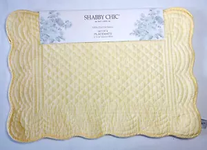 TOVAGLIETTE SHABBY CHIC GIALLO CHECK 13X19 100% COTONE NUOVE CON ETICHETTE - Foto 1 di 2