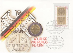Numisbrief Germany 40 Years Currency Reform 1988 - Imagen 1 de 1