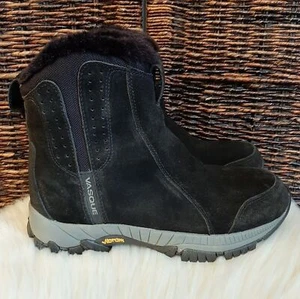 Stivali Vasque Donna 9 Nero Pelle Scamosciata Neve Impermeabili Pelliccia Invernali Vibram - Foto 1 di 14