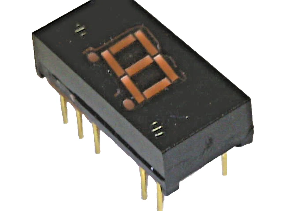 👉 7-Segment Anzeige LED Display 8mm 1/3" ROT gem. Anode NatSemi NSN71L - Bild 1 von 1