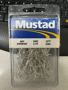 100-CT Mustad 3498AD Duratin Größe 1/0 Pacific Bass Salzwasser Fischhaken - Bild 1 von 1