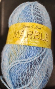 James C. Brett Marble Yarn Skein 100g Double Knitting Light Blue Grey White MT2 - Picture 1 of 9