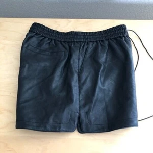 AUDREY 3+1 Vegan Leather Shorts Womens Small Black Dark Fairy Cyber Core NEW - Picture 1 of 8