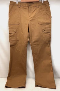 DULUTH TRADING CO. PANTALONI CARGO DONNA 16x33 CURVESETTER 7 TASCHE TELA MARRONE - Foto 1 di 5