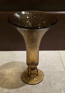 Amber Yellow Water Wine Goblet Glass Thick Glass Pre-owned - Picture 1 of 8