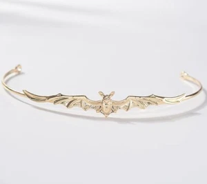 Women Girl Forehead Head Band Party Gold Bat Halloween Tiara Crown headpiece - Bild 1 von 10