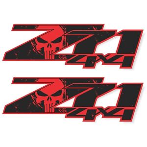 Z71 Decals, Punisher Edition Stickers, Premium Series (Metallic Finish) Pair
