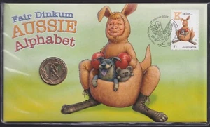 Australia Fair Dinkum 2017 alfabeto australiano letra K PNC con moneda de $1 color - Imagen 1 de 3