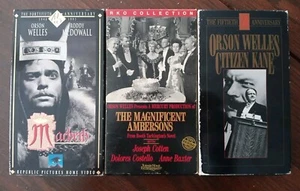 VHS Lot CITIZEN KANE The Magnificent Ambersons ORSON WELLES Macbeth 3 RARE VG - Picture 1 of 6