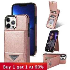 Holder Leather Wallet Phone Case For iPhone16 15 14 Pro Max Plus13 11 Cover New - Picture 1 of 13