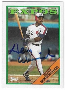 HERM WINNINGHAM 1988 TOPPS AUTOGRAPHED SIGNED # 614 MONTREAL EXPOS - Picture 1 of 1