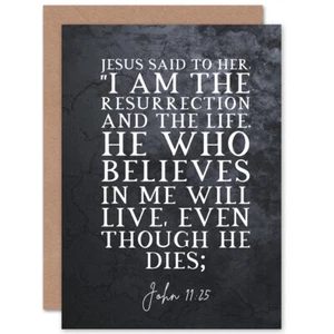 John 11:25 Jesus I am the resurrection and life Bible Blank Greeting Card - Bild 1 von 4