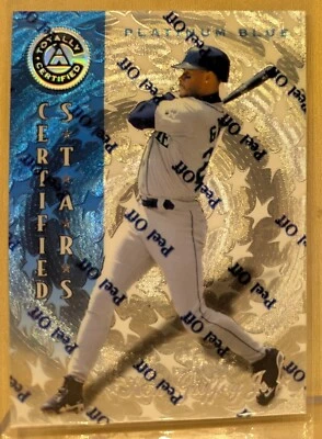 1997 Pinnacle Totally Certified PLATINUM BLUE #136 Ken Griffey Jr HOF RARE /1999 - Image 1 of 2
