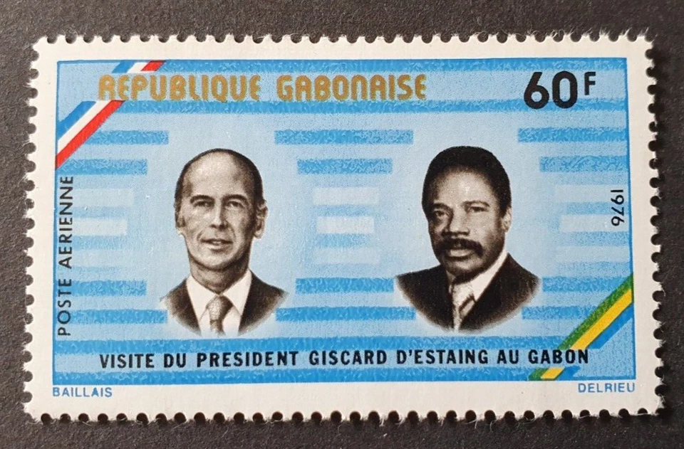 1976 REP GABONAISE GABON FRANCE VISIT PRESIDENT GISCARD D`ESTAING 60F VF MNH - Image 1 of 1