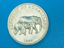 🙂 2005, 5 SHILLINGS FROM THE BANK OF SAMALILAND FEATURING THE AFRICAN ELEPHANT.