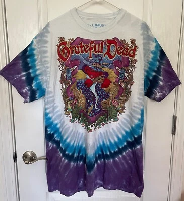 Camiseta Tie-Dye Vintage GRATEFUL DEAD Terrapin Moon 2000 AZUL LÍQUIDO 2XL Foto 1 de 4