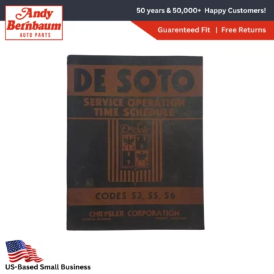 1937-1939 Desoto S3 S5 Dealership Repair Service Operation Time Schedule Manual. - Image 1 of 4
