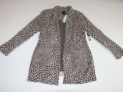 Nic Zoe Women's Savanna Spot Knit Blazer Jacket Large NWT Beige Brown Open Front - Image 1 of 4