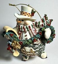 Thomas Kinkade Christmas Ornament Snowman - Gifts And Garland