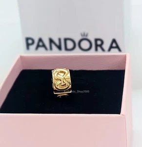 New 100% Authentic PANDORA 14k Gold Plated Knotted Hearts Clip Charm 768035C00 - Picture 1 of 9