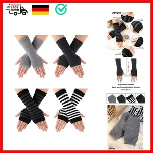 SATINIOR 4 Paar Fingerlose Handschuhe für Handgelenk mit Daumenloch Warme Uni... - Bild 1 von 8
